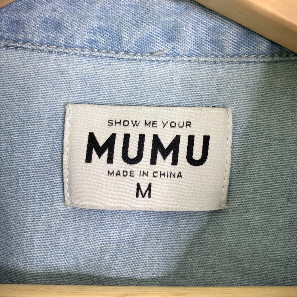 Show Me Your MuMu Light Blue Denim Button-Front Mini Dress - Picture 6 of 11